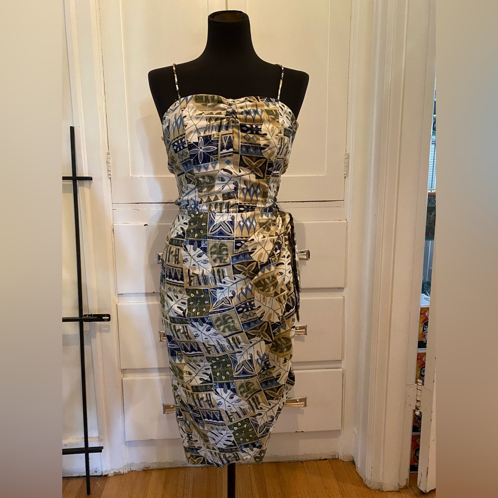 Bernie Dexter Wrap Tiki Sarong Dress- Size Small
